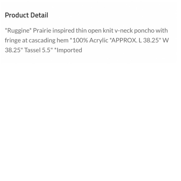 Ruggine Fringe Poncho - Picture 5 of 5